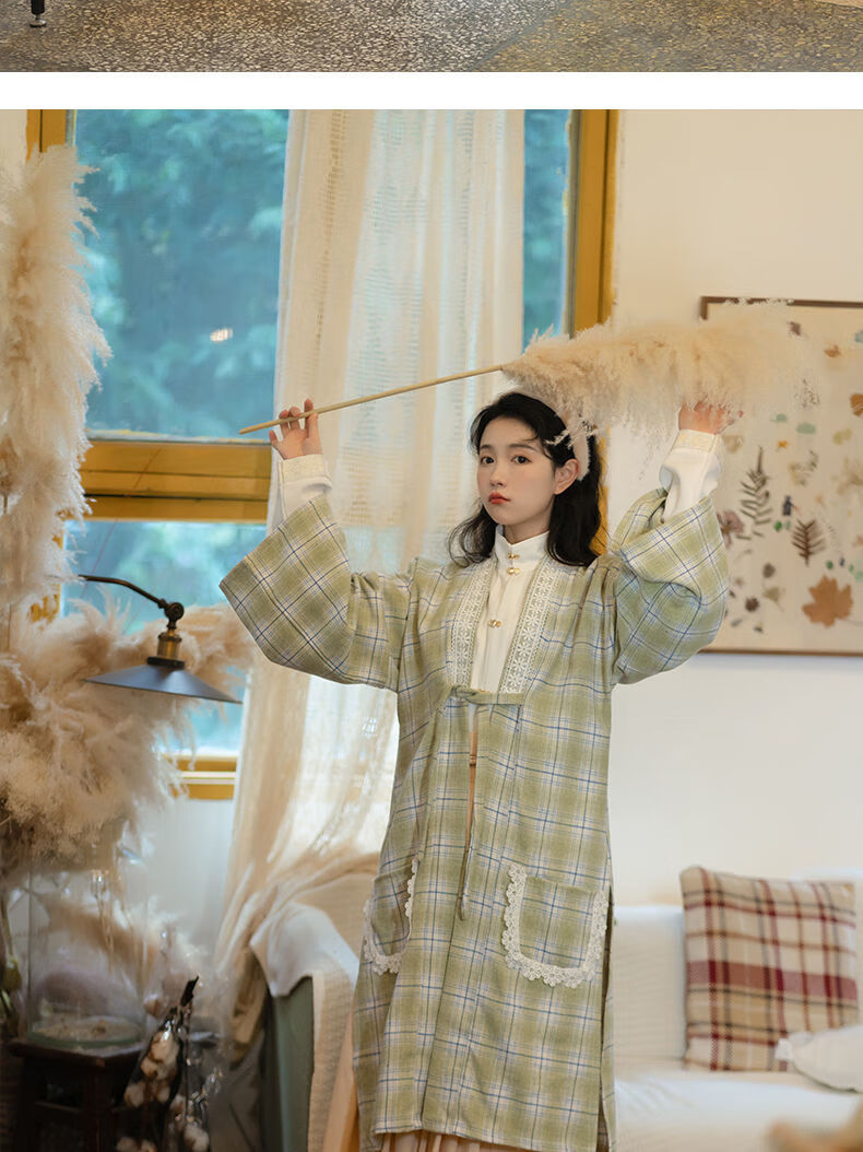 虞归晚宫羽衣原创【香草布丁】汉服女明制汉元素改良日常齐腰褶春秋款