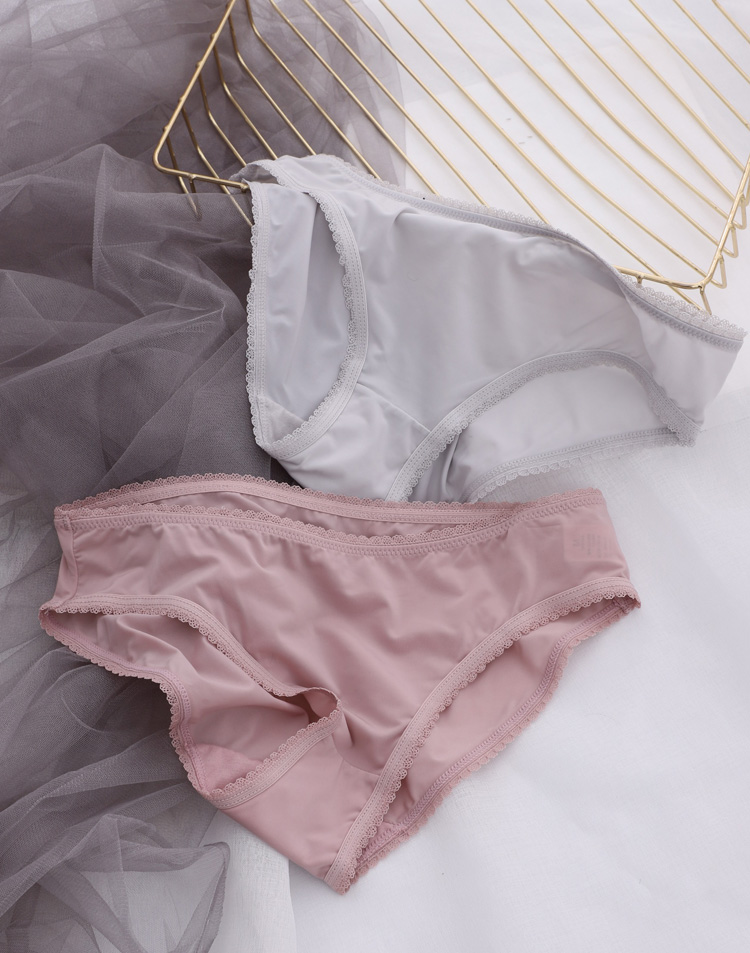浪莎 新品知性木槿~气质淑女简约文艺风韩版柔软冰丝低腰女士三角内裤