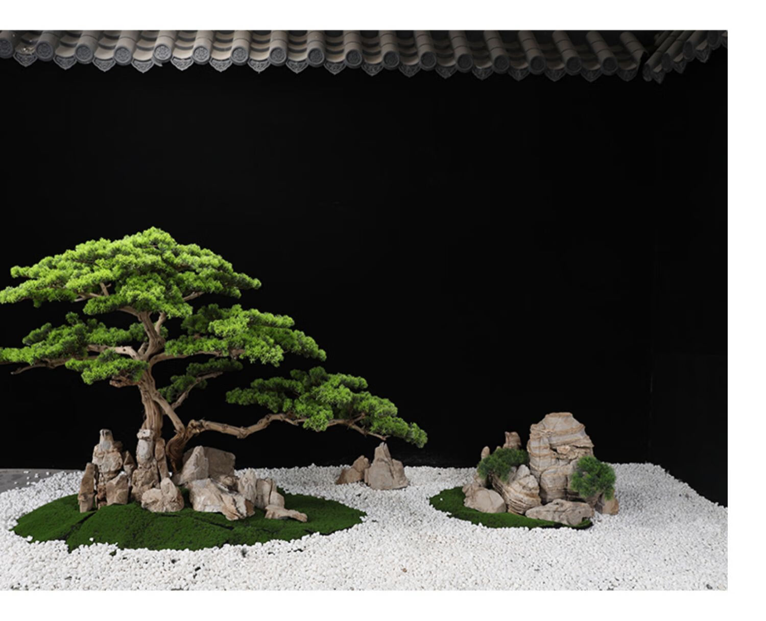 新中式雪浪石切片假山石组合室内枯山水楼梯间造景景观石公司开业