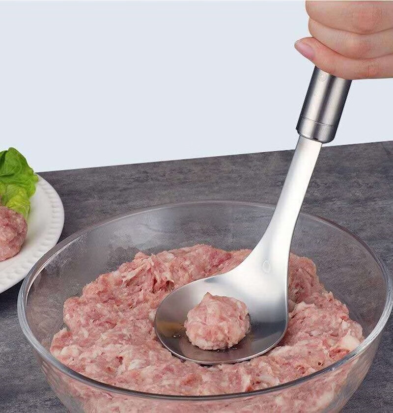 不锈钢肉丸勺压挤丸子神器制作鱼丸家用模具勺子厨房工具手工丸子