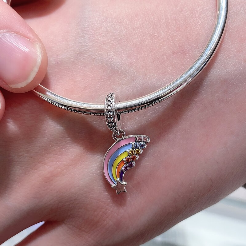 pandora潘多拉2021新款缤纷彩虹吊饰吊坠2021新款520礼物项链吊坠无