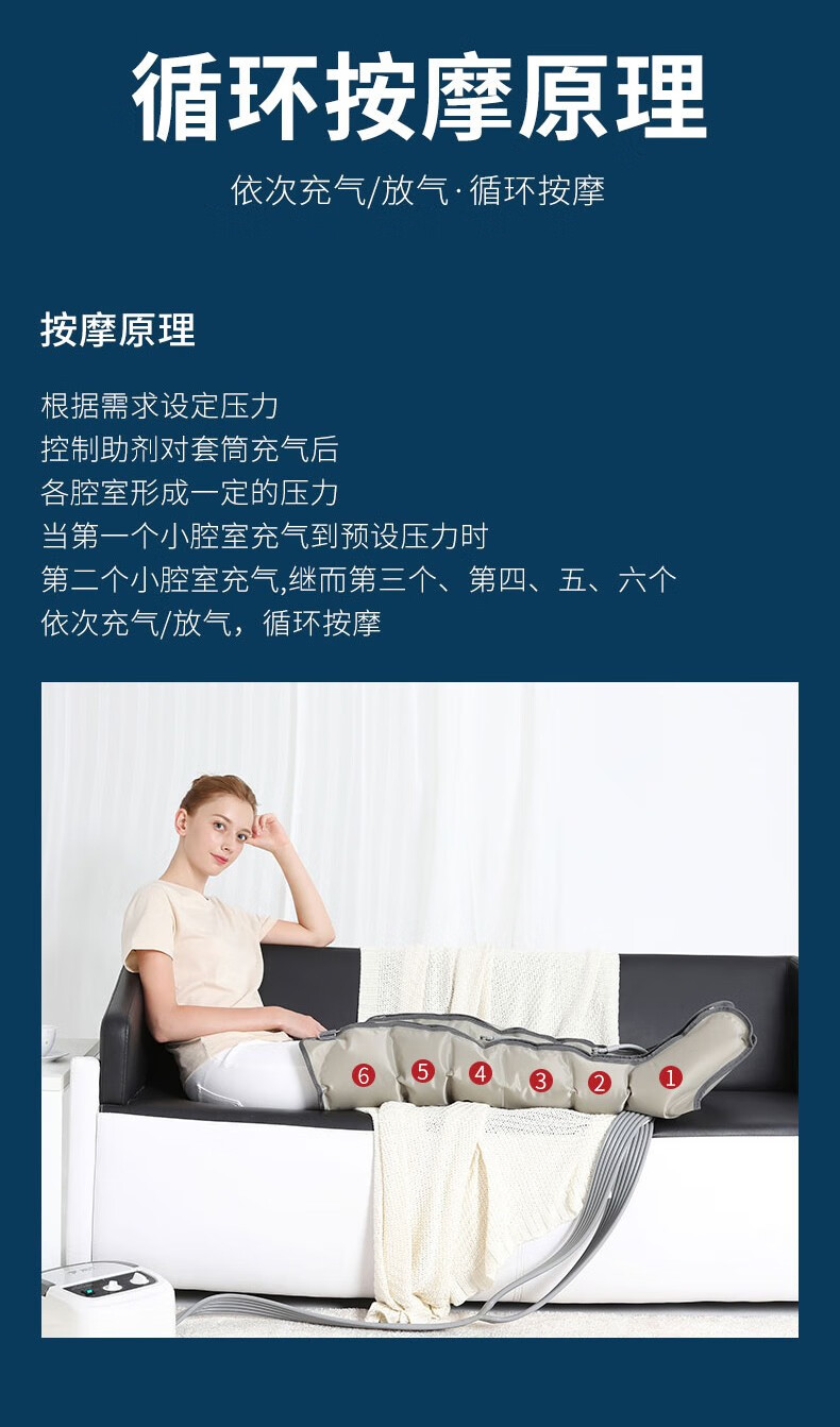空气波压力理疗仪医用家用老人腿部按摩器静脉曲张气压治疗机 主机 单