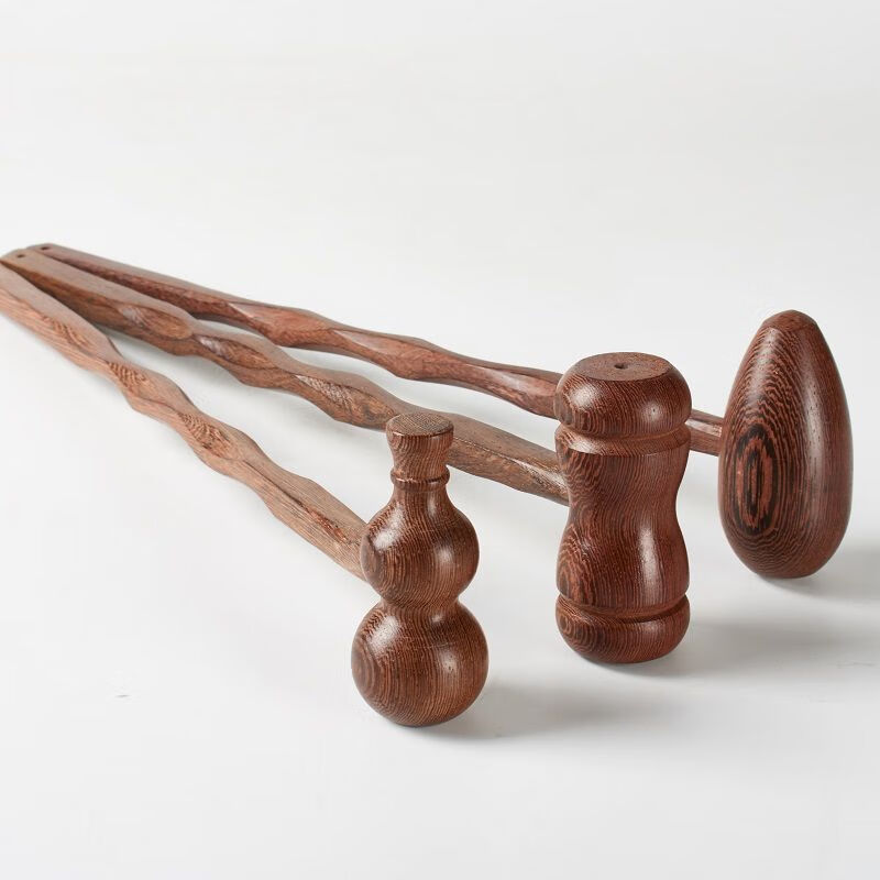 云淡鸡翅木质按摩捶经络拍按摩棒健身锤小锤子锤手动敲打捶经络锤鸡翅