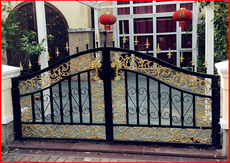 欧式铁艺大门庭院门铁艺门别墅大门乡村农村家用户外双开门花园门艺术