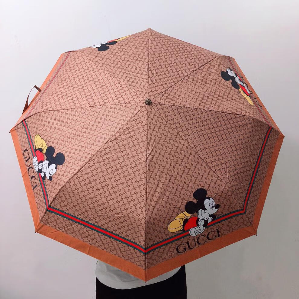 米奇雨伞全自动晴雨两用紫外线遮阳女生可爱折叠黑胶晒太阳伞花花米奇