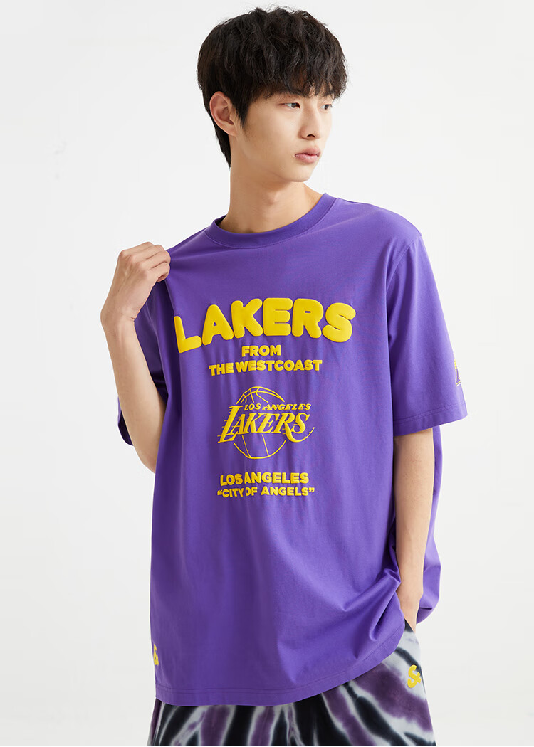 款名:nba lal common tee s/s(loose fit 吊牌价$299 颜色:湖人紫