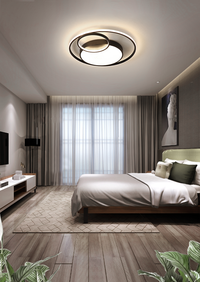 冠华照明ganva卧室灯温馨浪漫网红led吸顶房间创意灯饰现代简约黑白灰