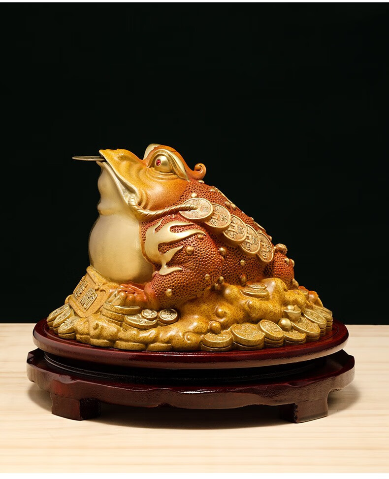 办公室招财摆件 公司店铺开业乔迁礼品 家居客厅玄关电视柜三足金蟾