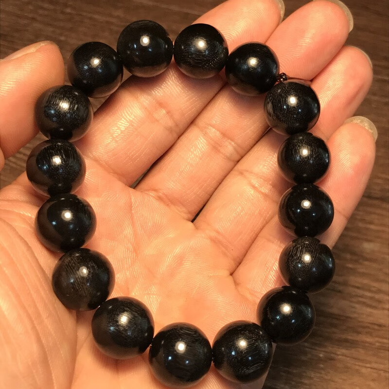 森洲文玩收藏黑金驴蹄子手串吊坠xj满鱼子纹摸金符挂件1614颗