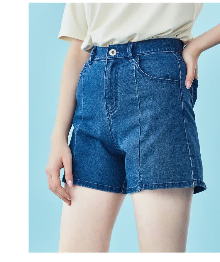 佐丹奴giordano女装a型复古洗水牛仔短裤13400207 77浅蓝色 29