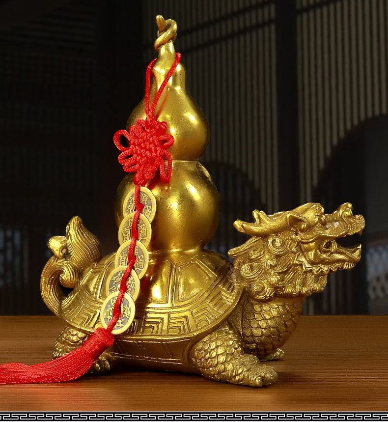 千福瑞龙龟摆件铜葫芦龙头龟金钱龟文昌塔办公室家居客厅酒柜电视柜