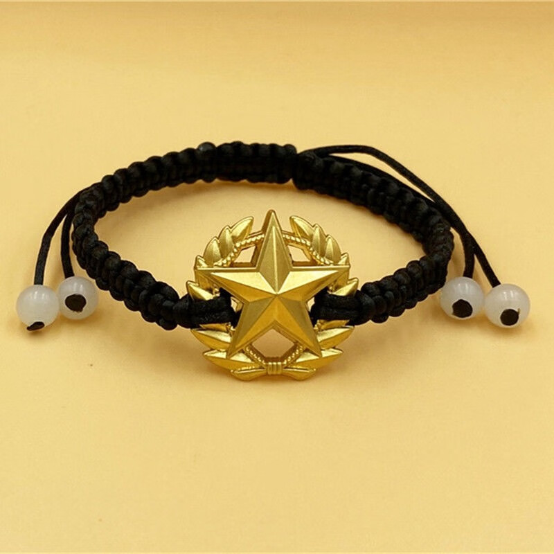 520七夕情人节纪念日花手链子弹壳爱心手镯兵哥哥红绳手工编制军恋