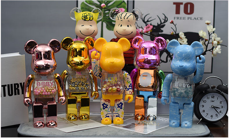 【當季精選】bearbrick400%積木熊暴力熊手辦千秋擺件盲盒女生聖誕節