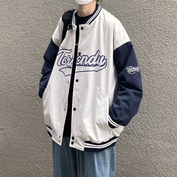 佐文森日式棒球服外套男春装潮流宽松帅气百搭2021新款春季美式夹克