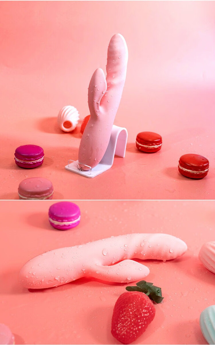 双头加热柔软震动棒女用自慰器充电加温防水成人玩具情趣性用品淡粉