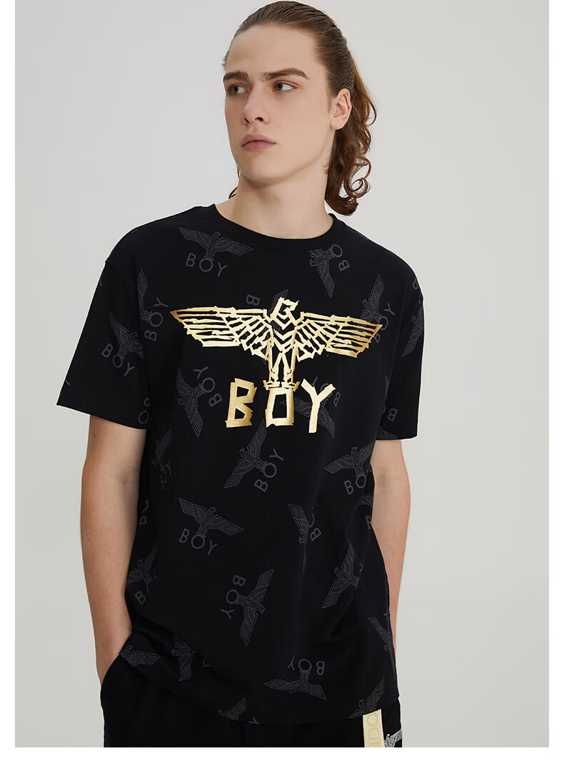 boy london旗舰 夏季满印翅膀情侣套头圆领短袖t恤204902 b202nc20