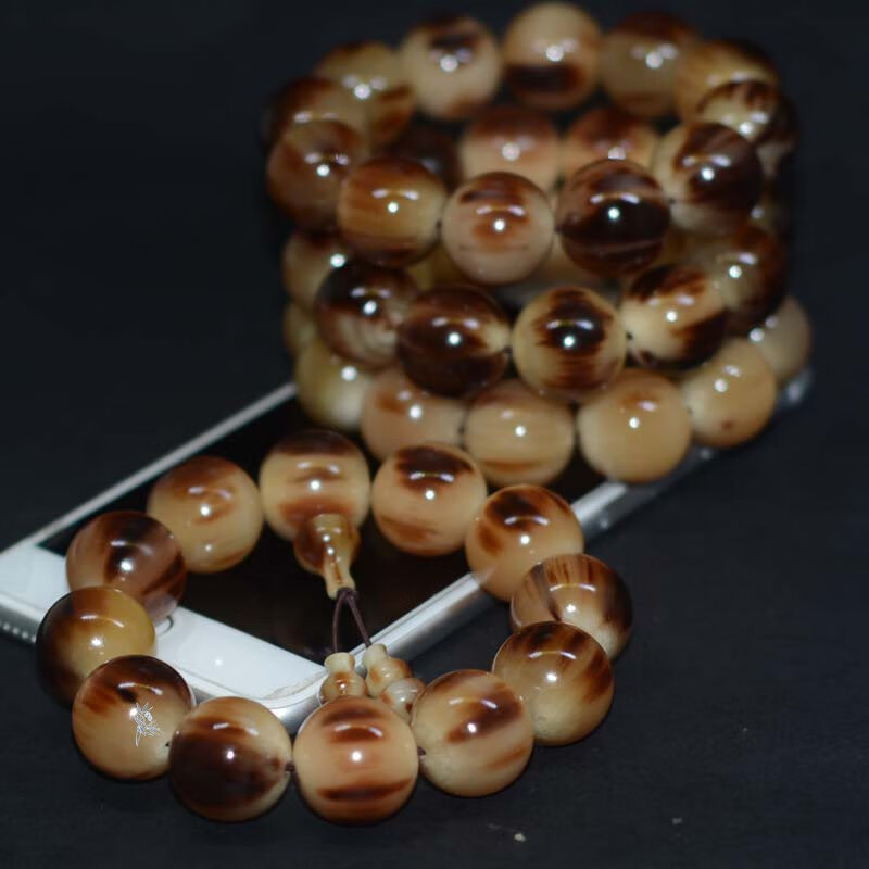 时乾 天然西藏老牦牛角手串 正宗佛珠念珠血丝手链 男女金刚菩提星月