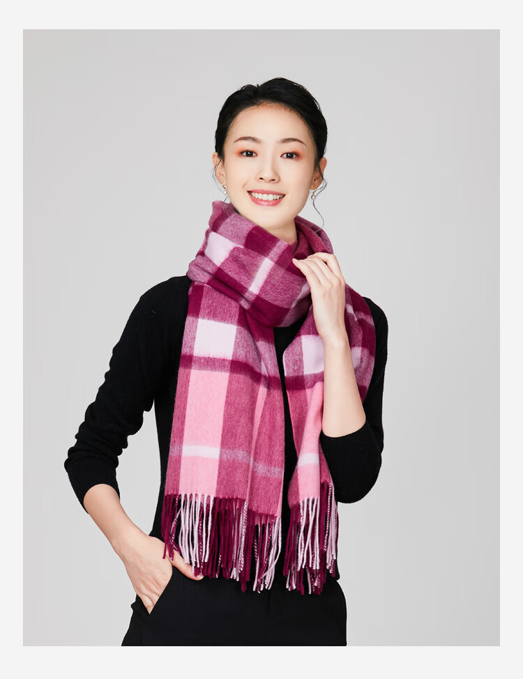 丝帛瑞尔格子围巾韩版简约少女风秋冬季长款保暖围脖送女朋友生日礼物