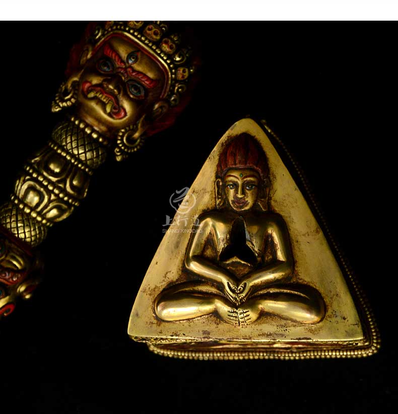 上行道法器佛教藏传密宗普巴马头金刚杵降魔金刚橛尼泊尔手工紫铜居家