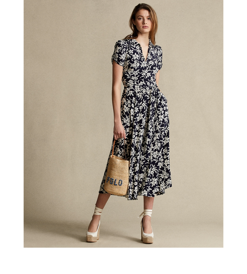 ralphlauren拉夫劳伦女装经典款花卉印花a字型连衣裙rl22038101花色10