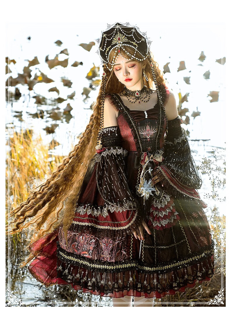 洛丽塔lolita裙新品jsk复古宫廷风优雅cla系茶会裙全套jsk裙手袖头纱