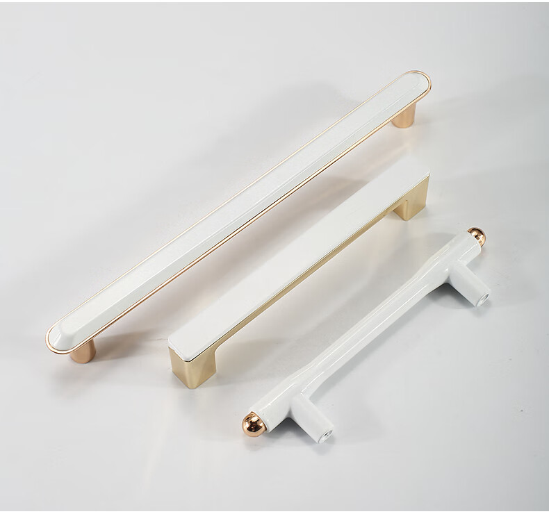 白色拉手轻奢现代简约橱柜门把手衣柜子拉手柜门手柄抽屉9239单孔金白