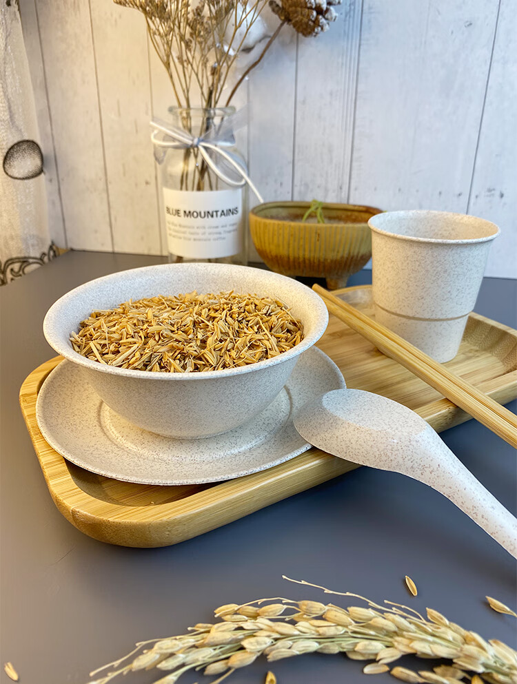 稻壳一次性碗筷稻壳一次性碗筷餐具独立包装四件套结婚酒席家用高档可