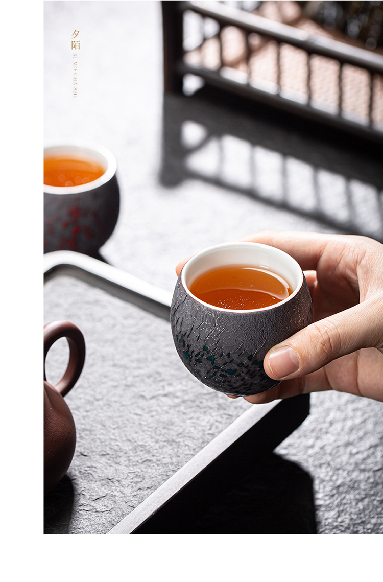 蛋型茶杯功夫茶主人杯窑变陶瓷建盏茶具情侣对杯品茗杯茶盏定制logo