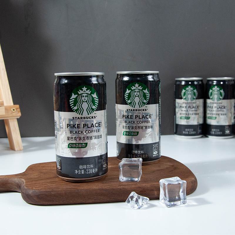 星巴克starbucks派克市场黑咖啡228ml*6罐装美式无糖即饮咖啡饮料节日