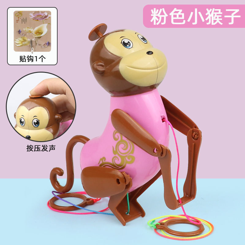 创意爬绳小猴子趣味子互动儿童男孩女孩子发条玩具生日礼物 2只【蓝色