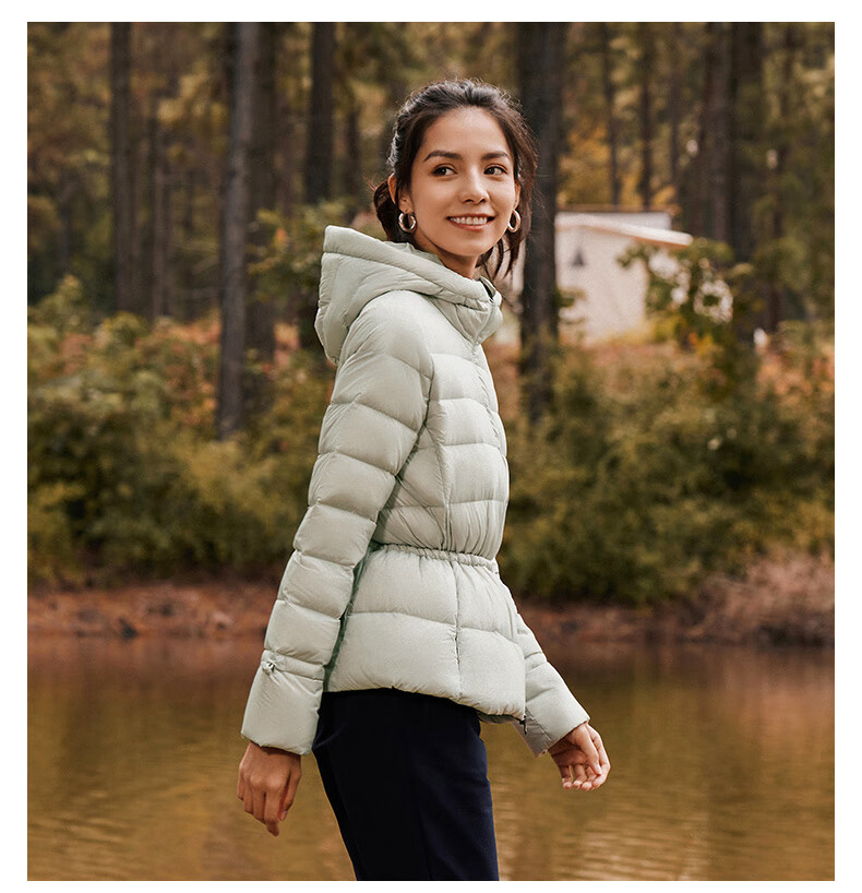 aigle艾高nebraska f22女士wr防泼水短款户外时尚轻量羽绒服外套 深瑰