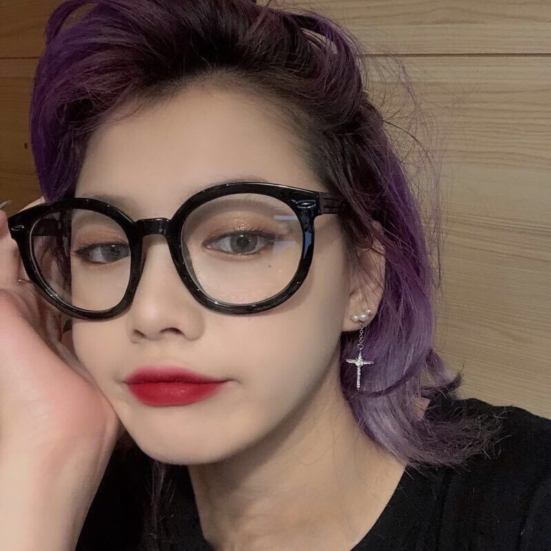 卡若登新品黑框眼镜女无镜片黑色粗框眼镜女小福贵泛泛同款眼镜框抖音