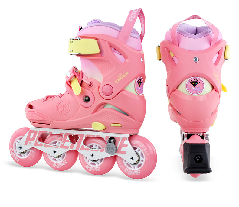 powerslide宝狮莱王冠儿童初学入门休闲溜冰鞋专业平花调节轮滑鞋培训
