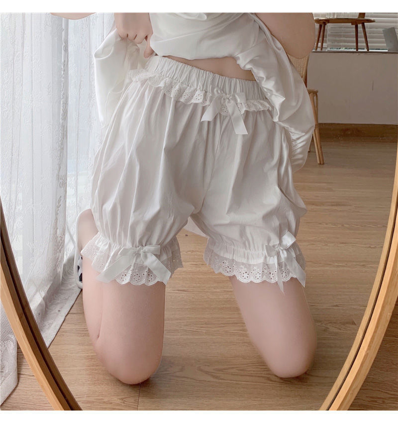 芯幔巍防走光女新款日系南瓜裤学生jk内搭配子保险打底安全裤白色松紧