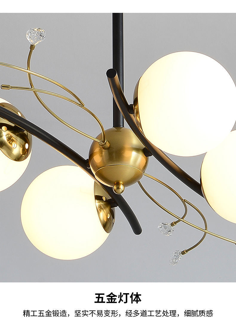 伊杰玛餐厅吊灯北欧简约现代轻奢饭厅灯长方形餐桌灯2021年新款客厅灯