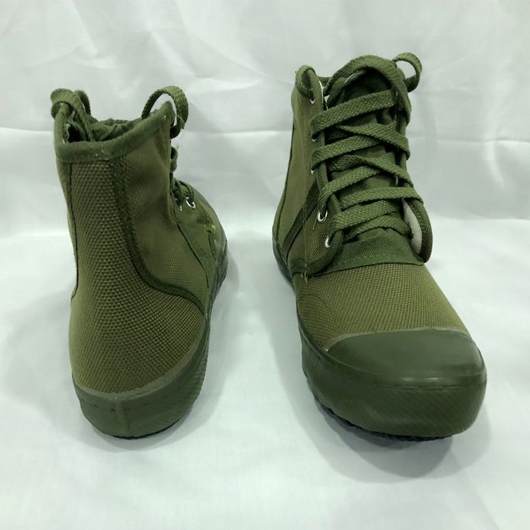 解放鞋3537加厚春秋平底步伐 高帮胶鞋登山劳保胶鞋 39 军绿色【图片