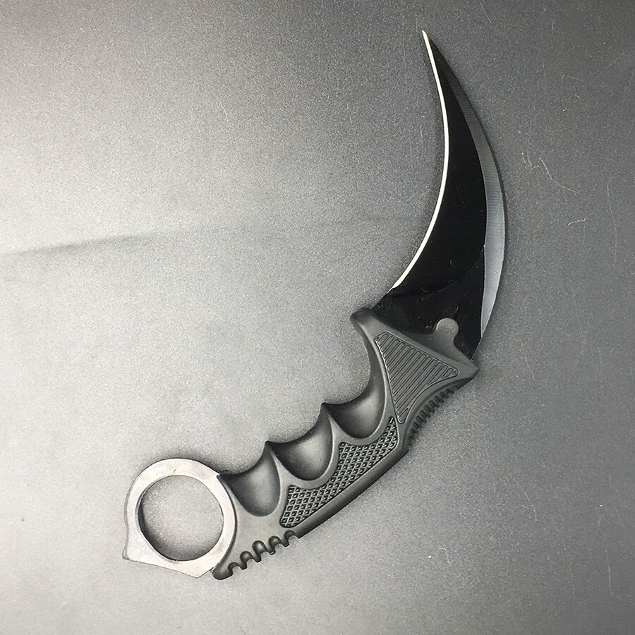 游戏爪子刀cs鹰爪战狼防身小刀带刀鞘随身刀具开刃短刀弯刀户外刀 天