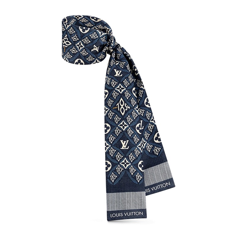 路易威登lv since 1854束发带老花绑包带丝巾 mp2825黑色预售【图片