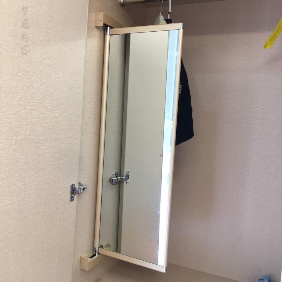 衣柜镜子隐藏式平开门衣柜镜子穿衣镜全身镜欧式化妆推拉镜旋转伸缩