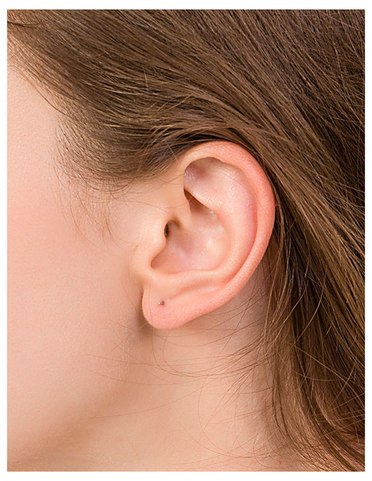 养耳洞耳棒学生小耳环睡觉不用摘小巧耳饰品 圆球一对(925银养耳洞)