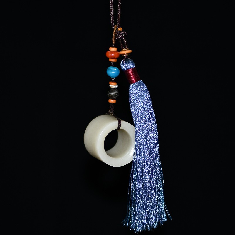 玉收藏晚清民国和田玉扳指老玉配饰古风挂件文玩玉器收藏老玉石老玉器