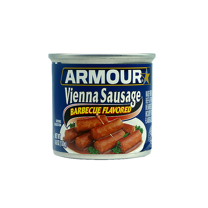 美国进口armour维也纳儿童香肠罐头原味烧烤味canned sausage130g