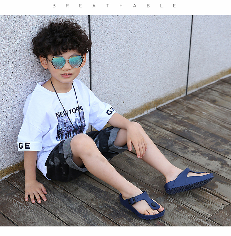 男童人字拖夏季男孩拖鞋外穿小学生沙滩鞋中大童居家凉拖防滑软底女孩