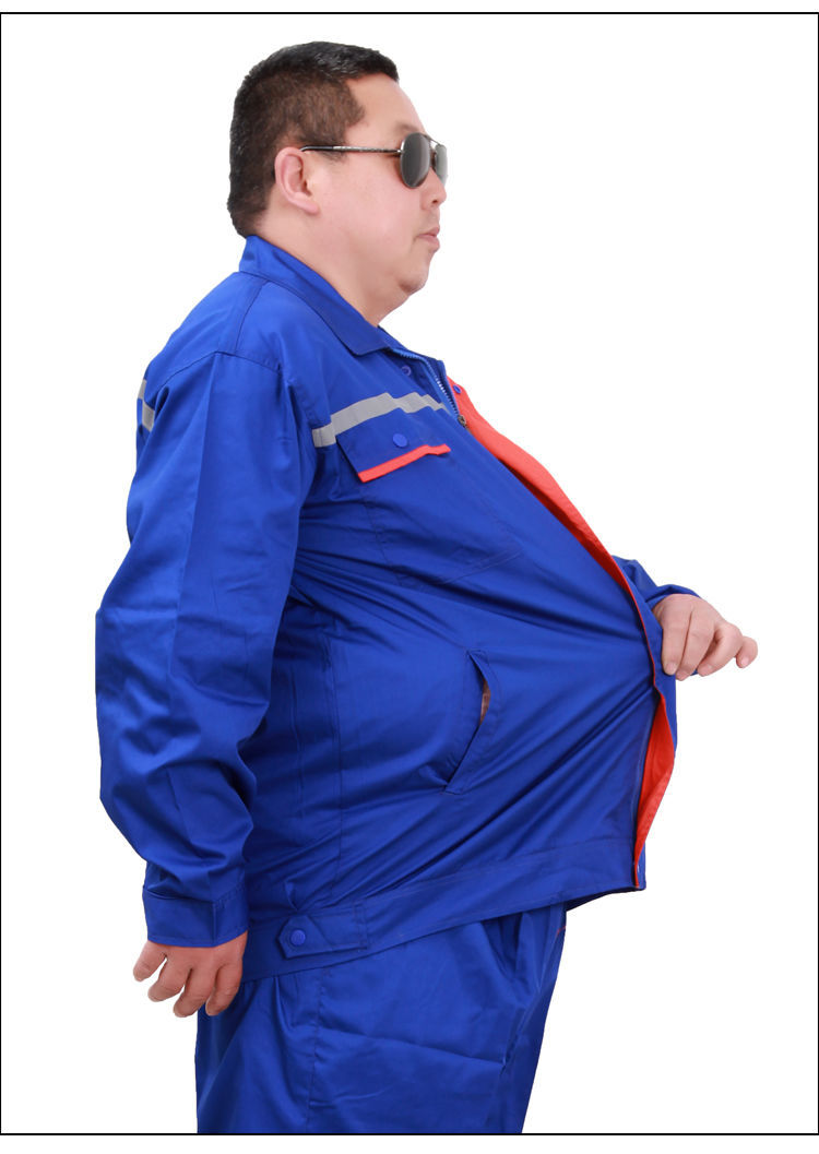 200斤胖哥肥佬胖人加肥加大工程服汽修大码工作服套装男加肥耐磨宽松