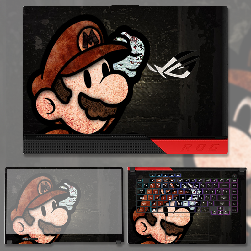 rog魔霸新锐贴纸2021款电脑膜156英寸游戏本机身保护膜材质黑色拉丝a