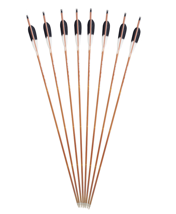 真羽碳素箭弓箭射箭竹纹箭支美猎弓传统反曲弓射击运动羽毛箭矢配件