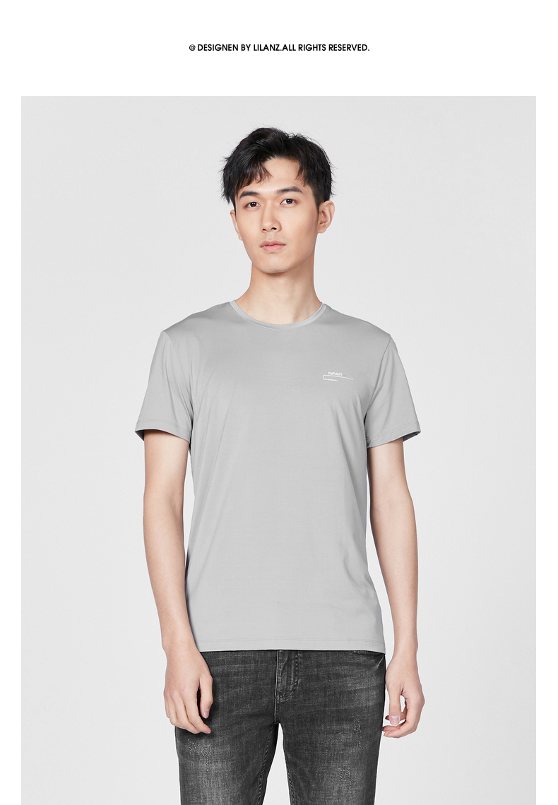 利郎莫代尔短袖t恤男士简约2021夏季新品时尚内衣短t恤 黑(q0xny20201