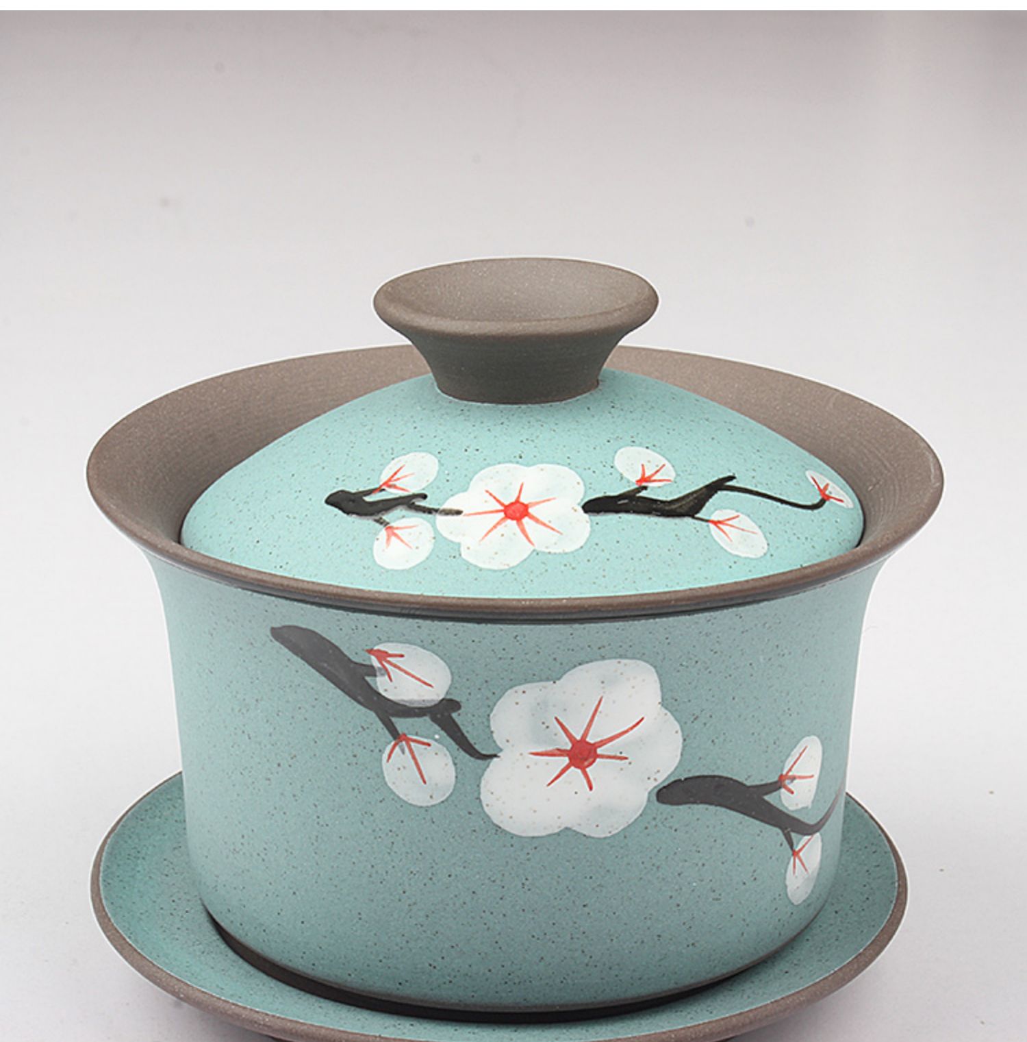 彩砂手绘梅花盖碗130ml 安全包装【图片 价格 品牌 报价】-京东