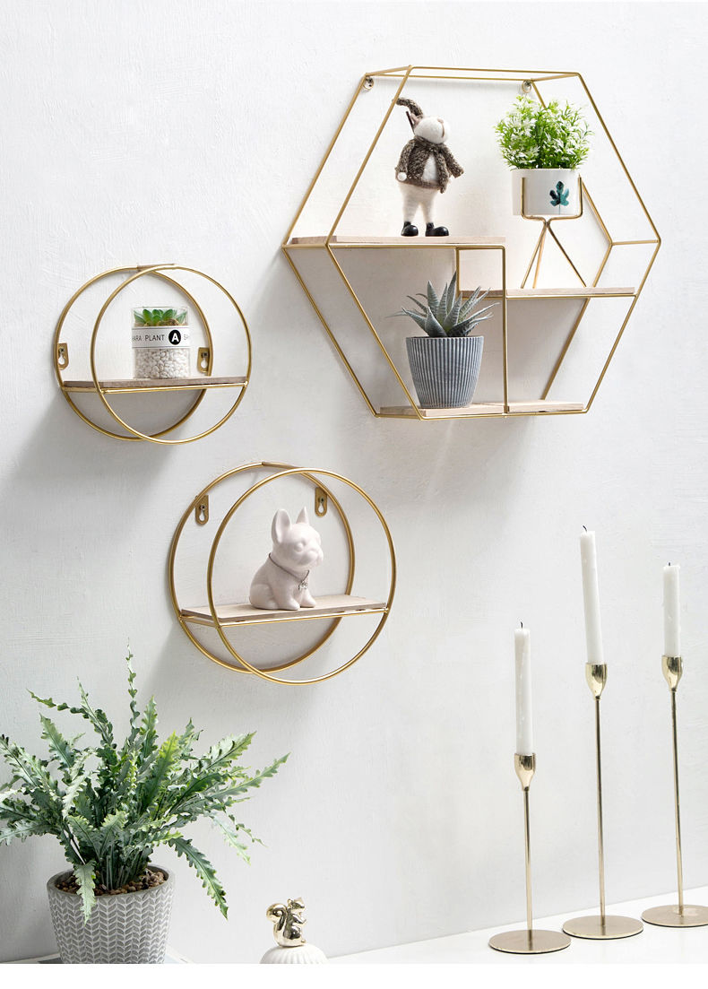 创意免打孔墙面墙壁装饰挂钩墙饰餐厅奶茶店墙上铁艺置物架壁饰黑色双