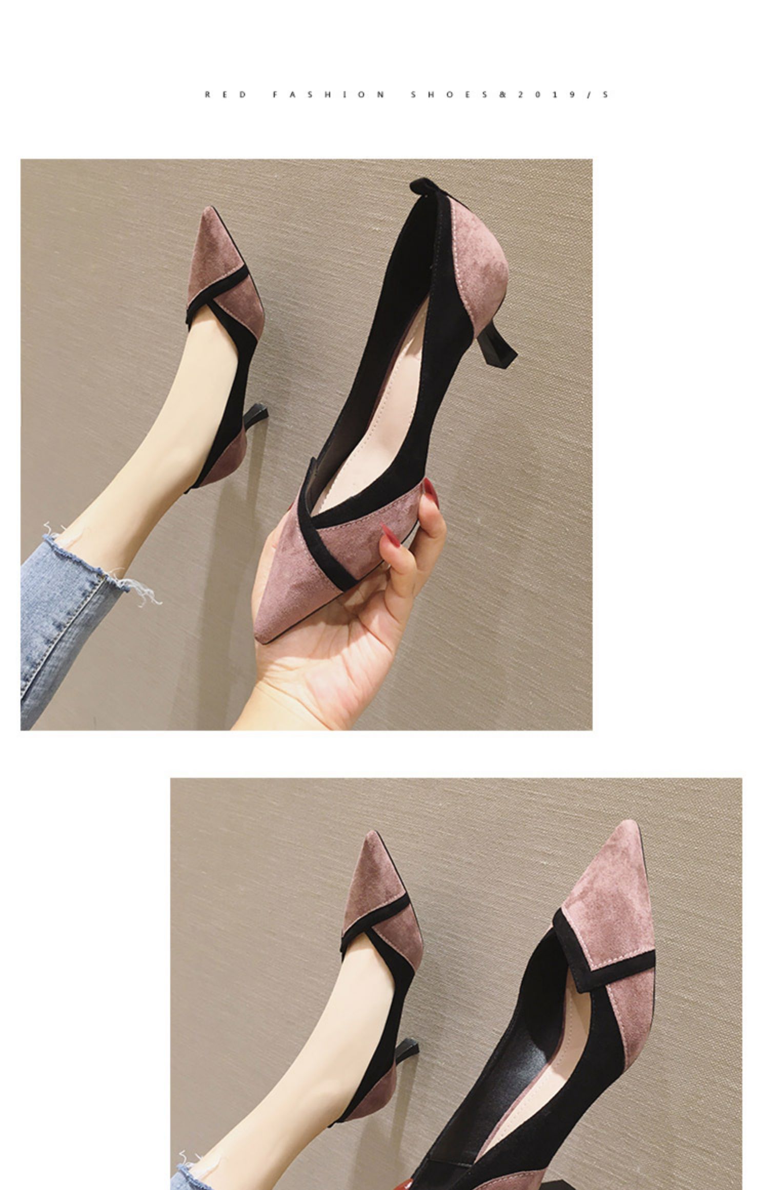 达芙妮女鞋同款名媛法式高跟鞋女2021年新款春秋款尖头细跟设计感小众